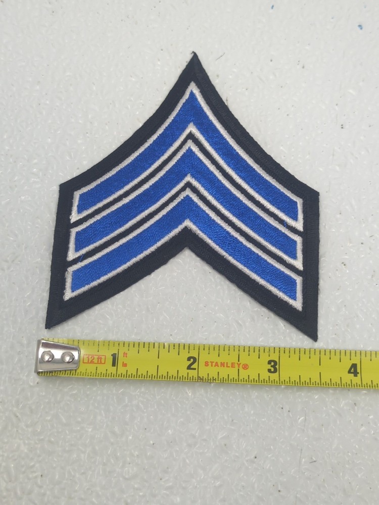 sergeant rank patch 3.5" tall chevron police patch 3 stripe Sergeant stripes USA