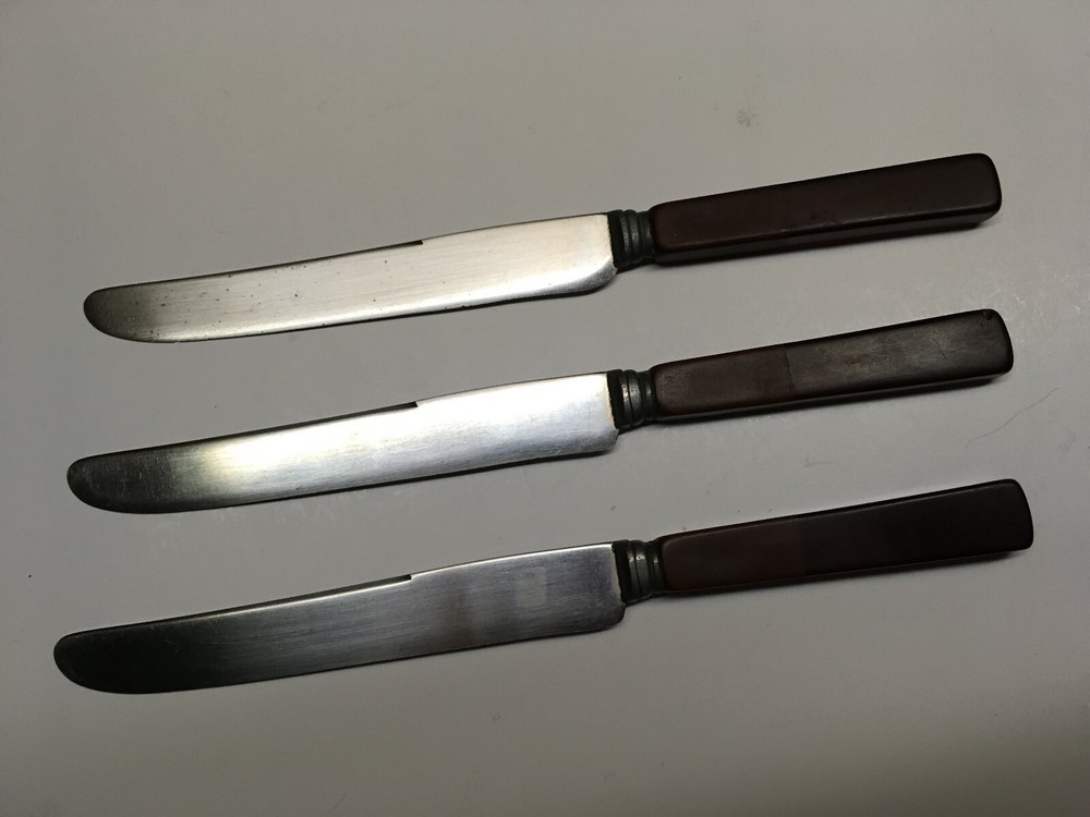 3 pcs Stainless 2-Tone Bakelite Flatware Knives