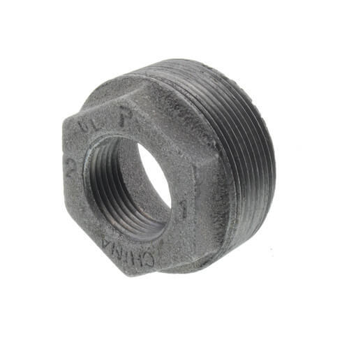 2" x 1" BLACK MALLEABLE IRON HEX BUSHING reducer reducing fitting pipe npt