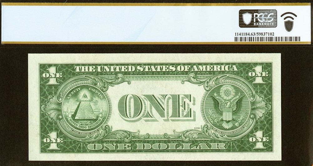 1935D $1 Silver Certificate PCGS 63PPQ Near Solid Serial 47777777