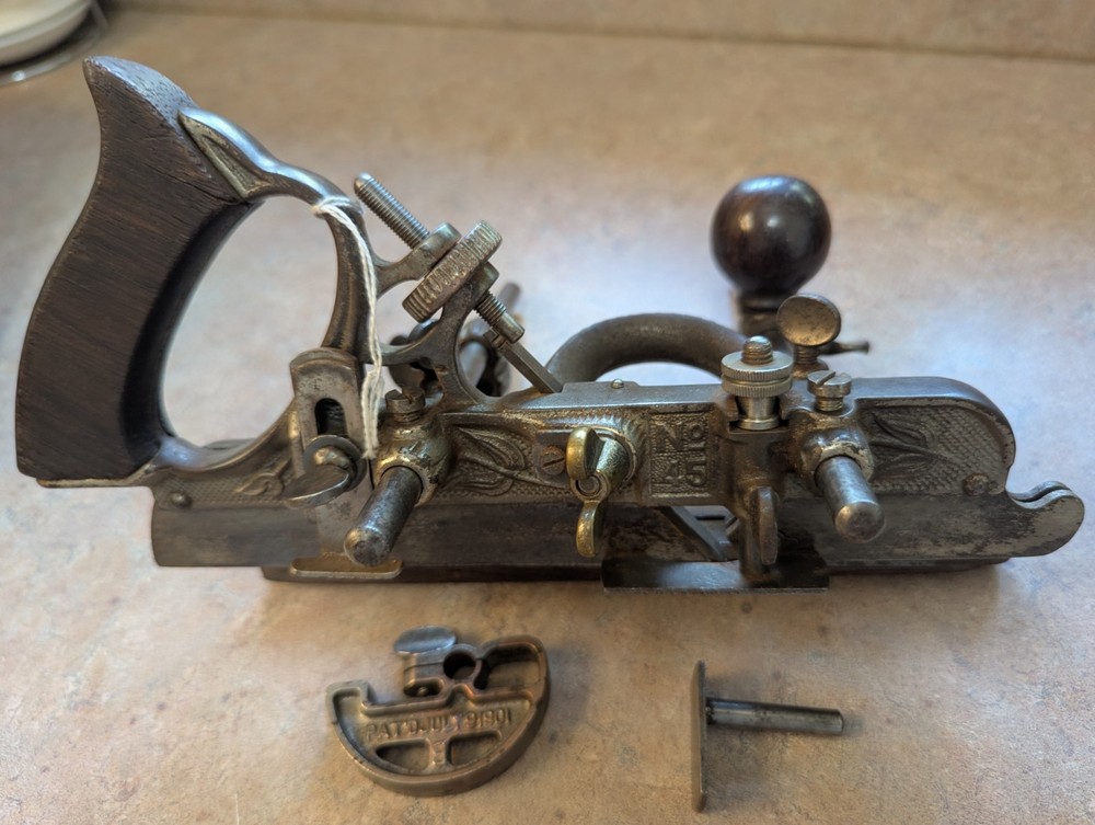 Antique Stanley No. 45 Combination Plane - Type 8 Floral Casting - Complete IOB