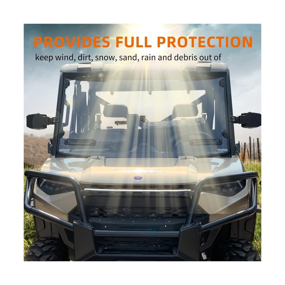 Clear Front Windshield Heavy Duty Scratch Resistant Full Windshield Compatibl...