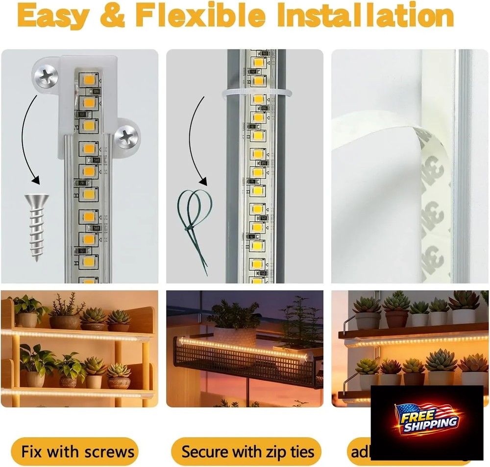 LED Grow Light Full Spectrum 3 Head Timer Dimmable Indoor Plants Light