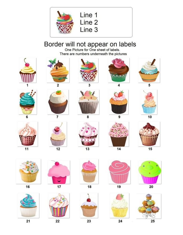 Personalized Address Labels Cupcake Cup Cake (CU 1)