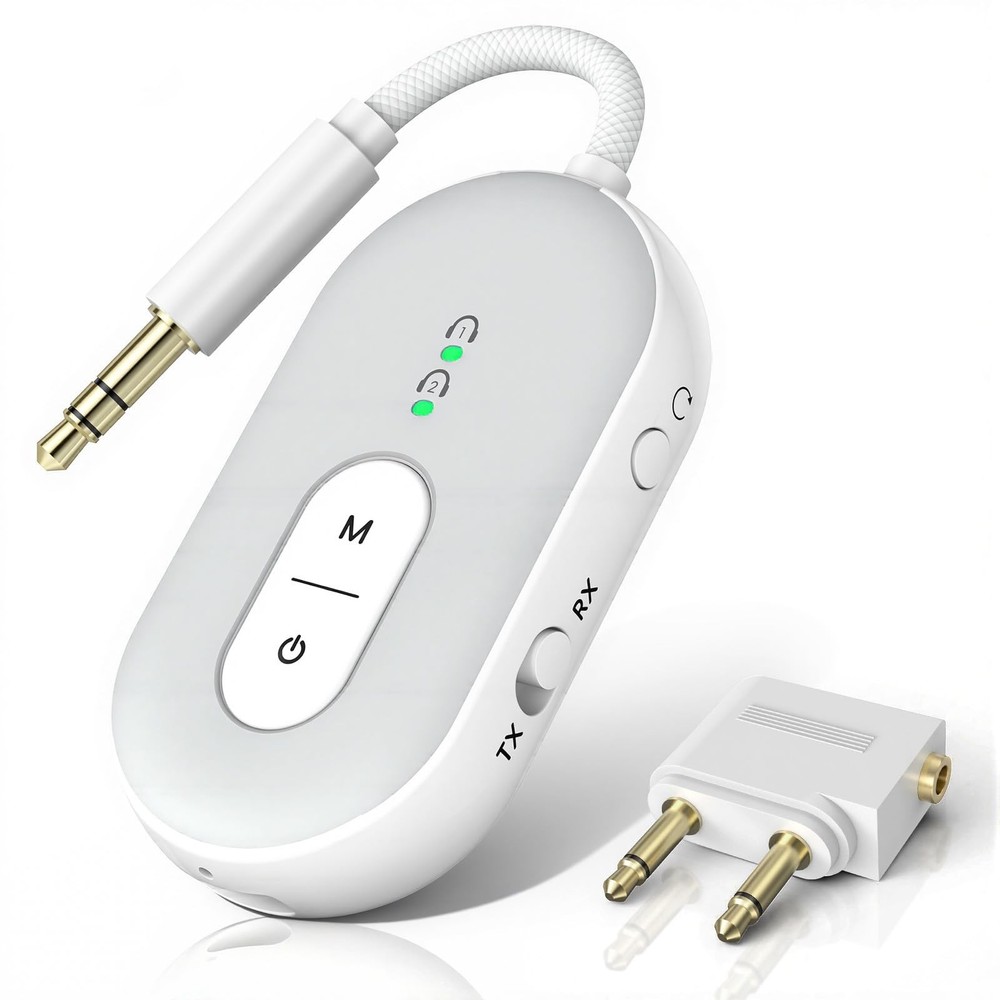 Bluetooth 5.3 Wireless Audio Transmitter & Receiver, 3.5mm AUX Adapter, Suppo...