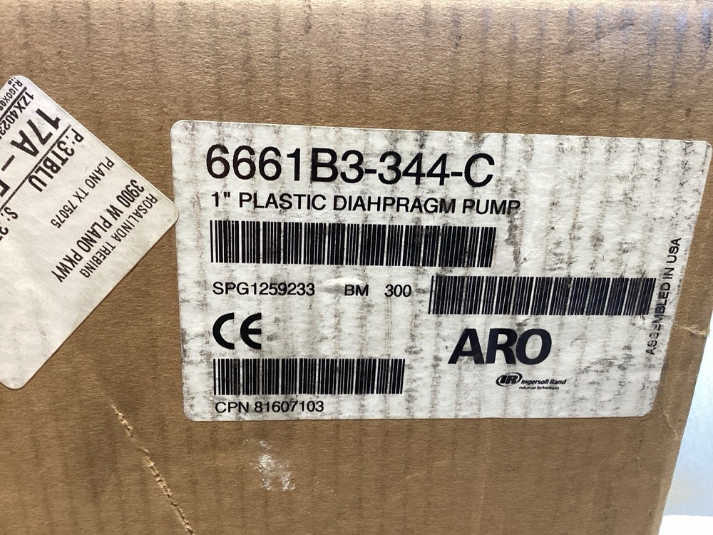 ARO 6661B3-344-C. 1” Plastic Diaphragm Pump