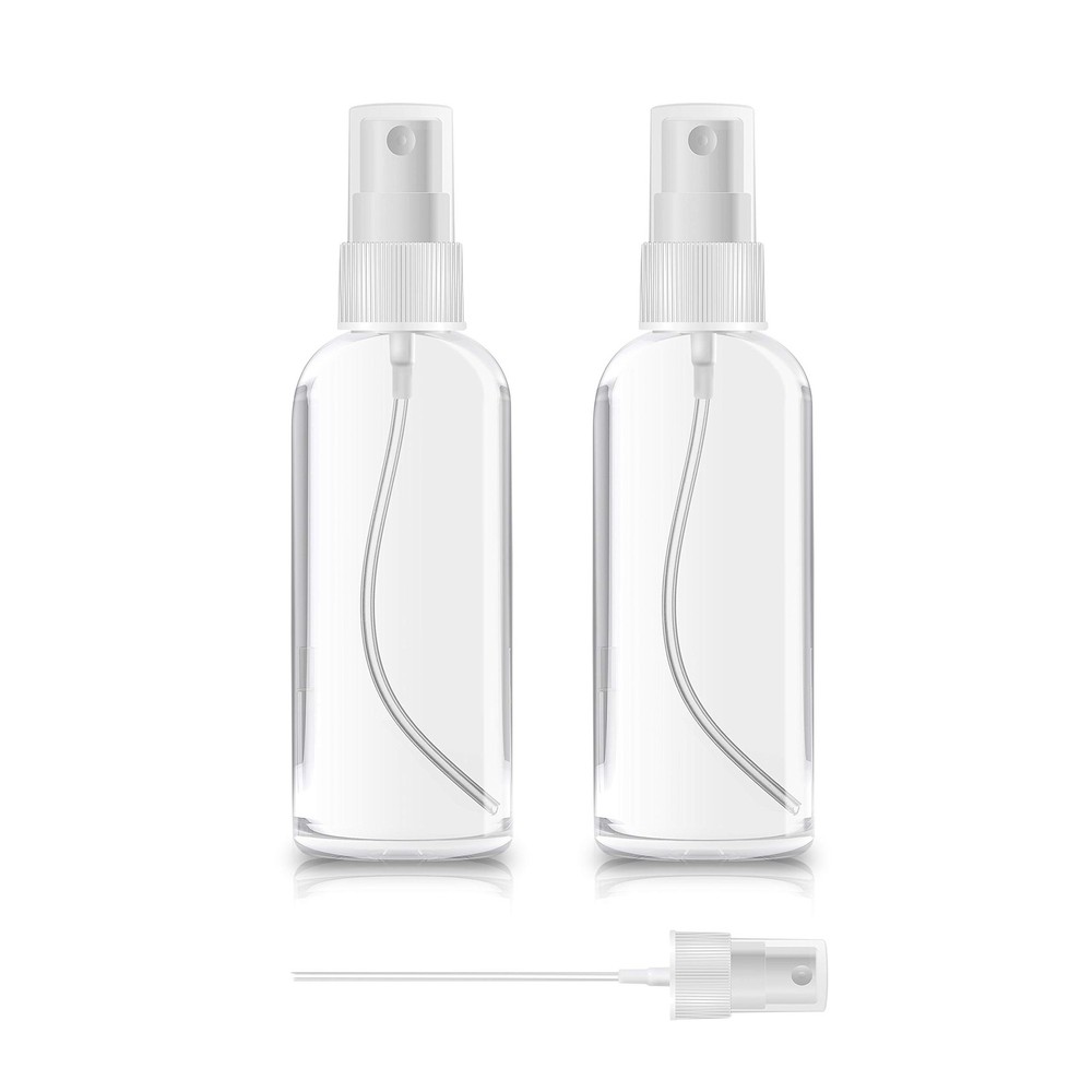 2 Pack 2oz Refillable Spray Bottles Clear Mini Atomizer for Travel & Perfume