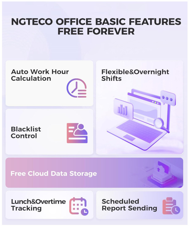 Time Clock Cloud-Based, TC5 Face Recognition Time Clocks for Employees Small Bus