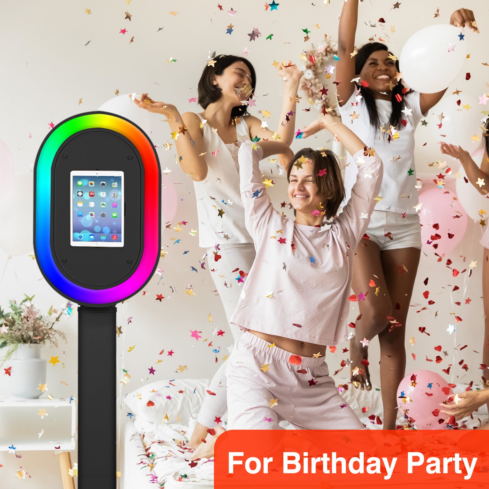 6 in 1 iPad Photo Booth Shell Stand Selfie Station iPad Photobooth Machine +Case