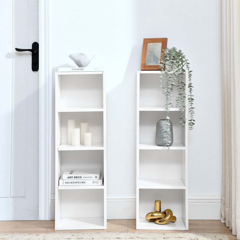 Multi-Purpose 8-Shelf Media Rack -Adjustable Bookcase,Slim Storage,Home Office