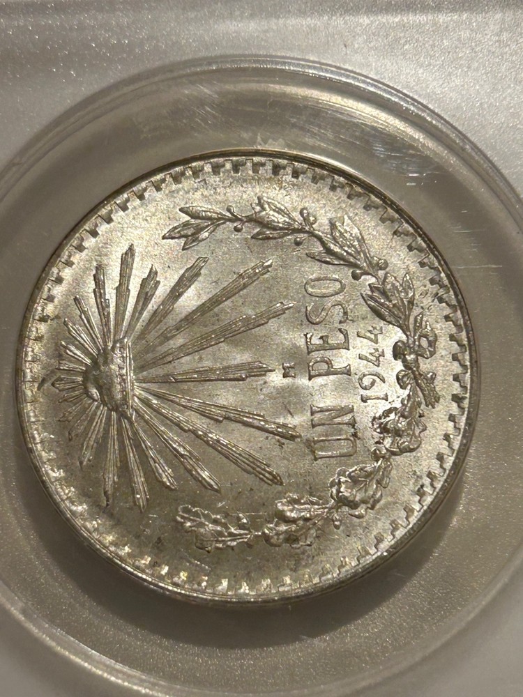 1944 M Mexico Silver Peso ANACS MS66