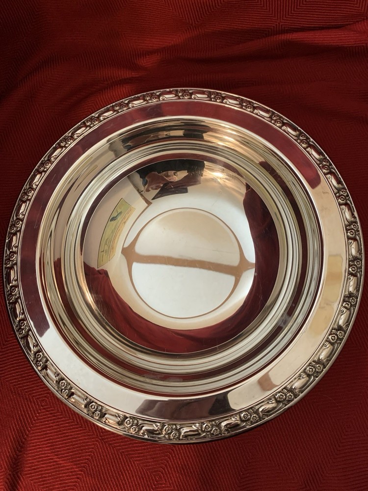 VINTAGE ONEIDA SILVERSMITH SILVER PLATED BOWL DISH FOOTED 10 1/2" IN DIAMETER