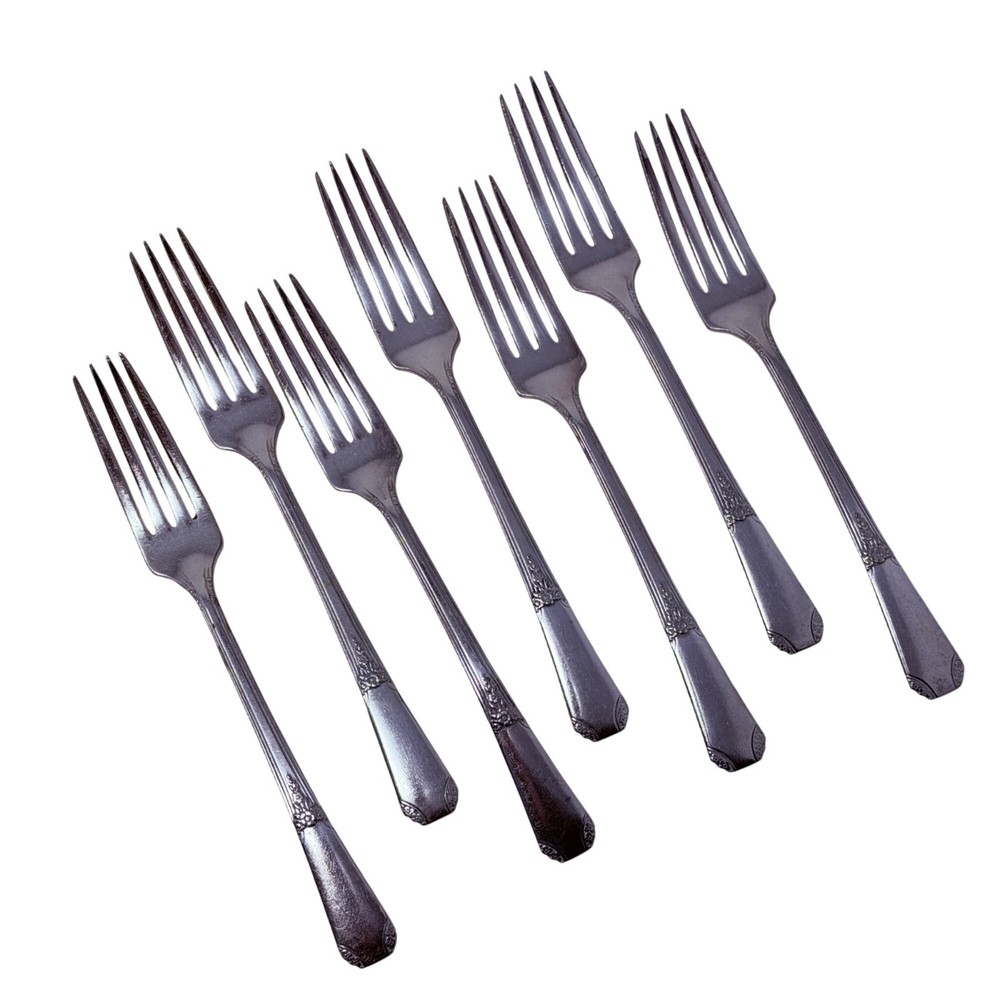 7 Dinner Forks Fork Rio Silverplate Flatware 1939 Oneida Replacement Silverware