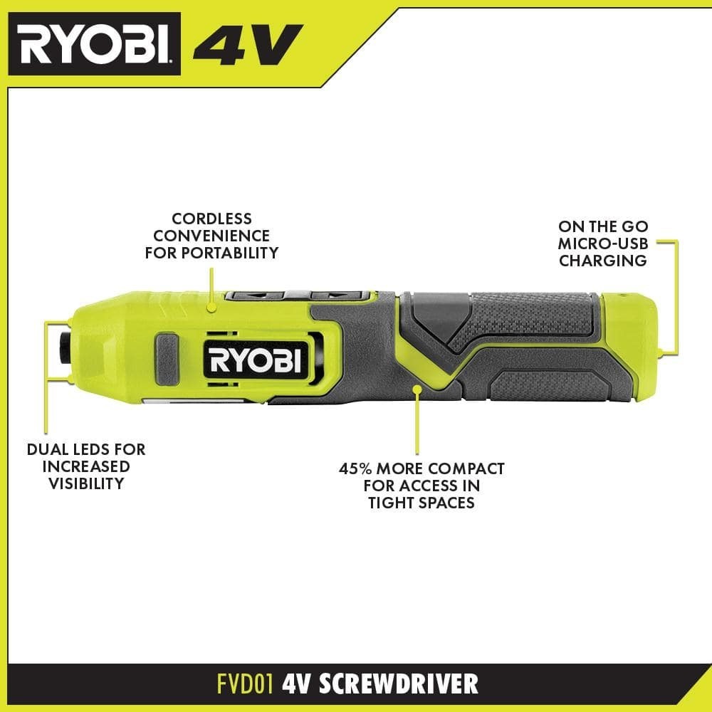 4V Cordless Screwdriver 1/4 in Electric Screwdriver Compact Power Tool