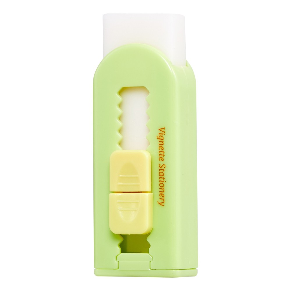 Push Slide Eraser with Extra Refill, Retractable Soft Rubber with Lock Mechanism