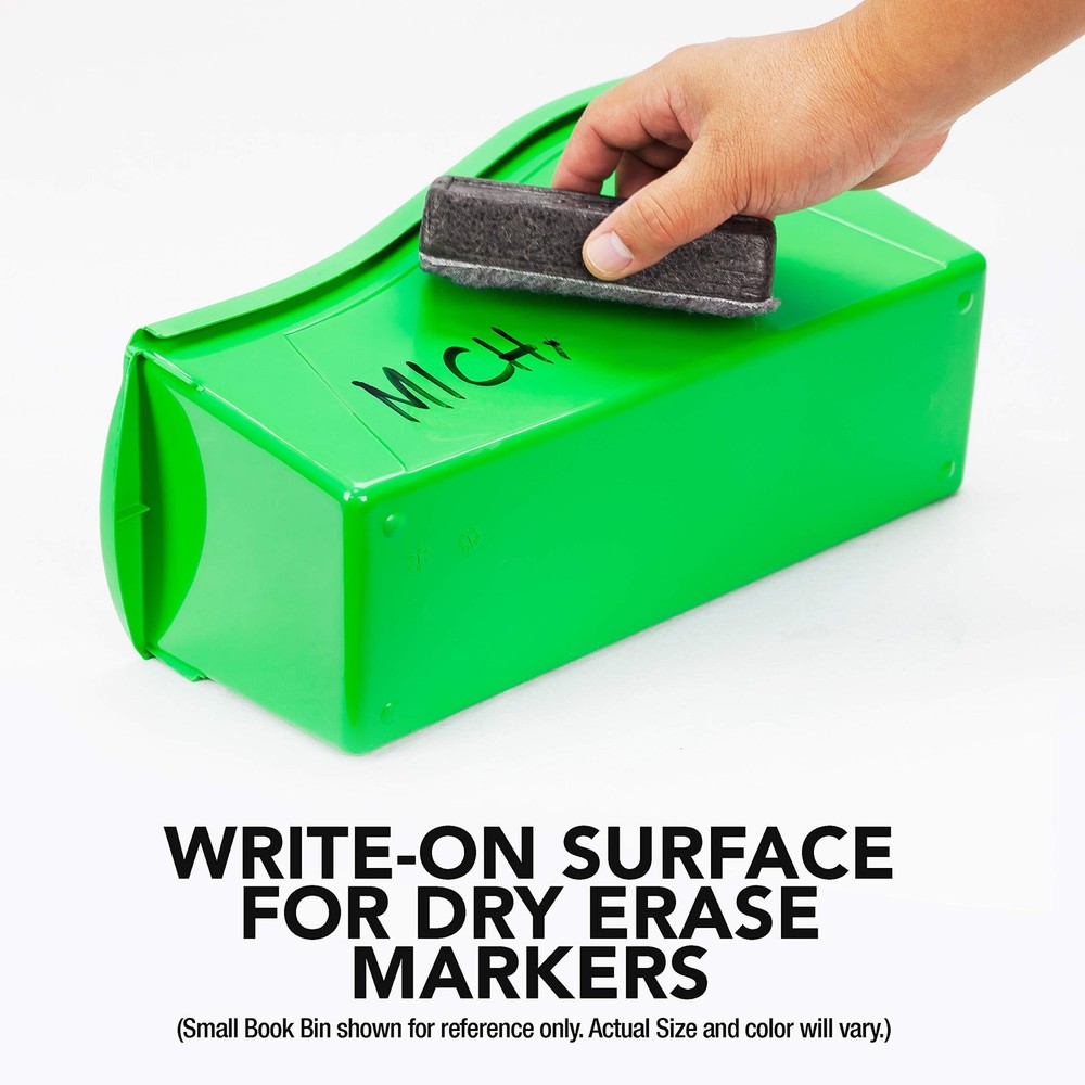 Large Book Bin, Interlocking Plastic Organizer for Home, Office and Classroom...