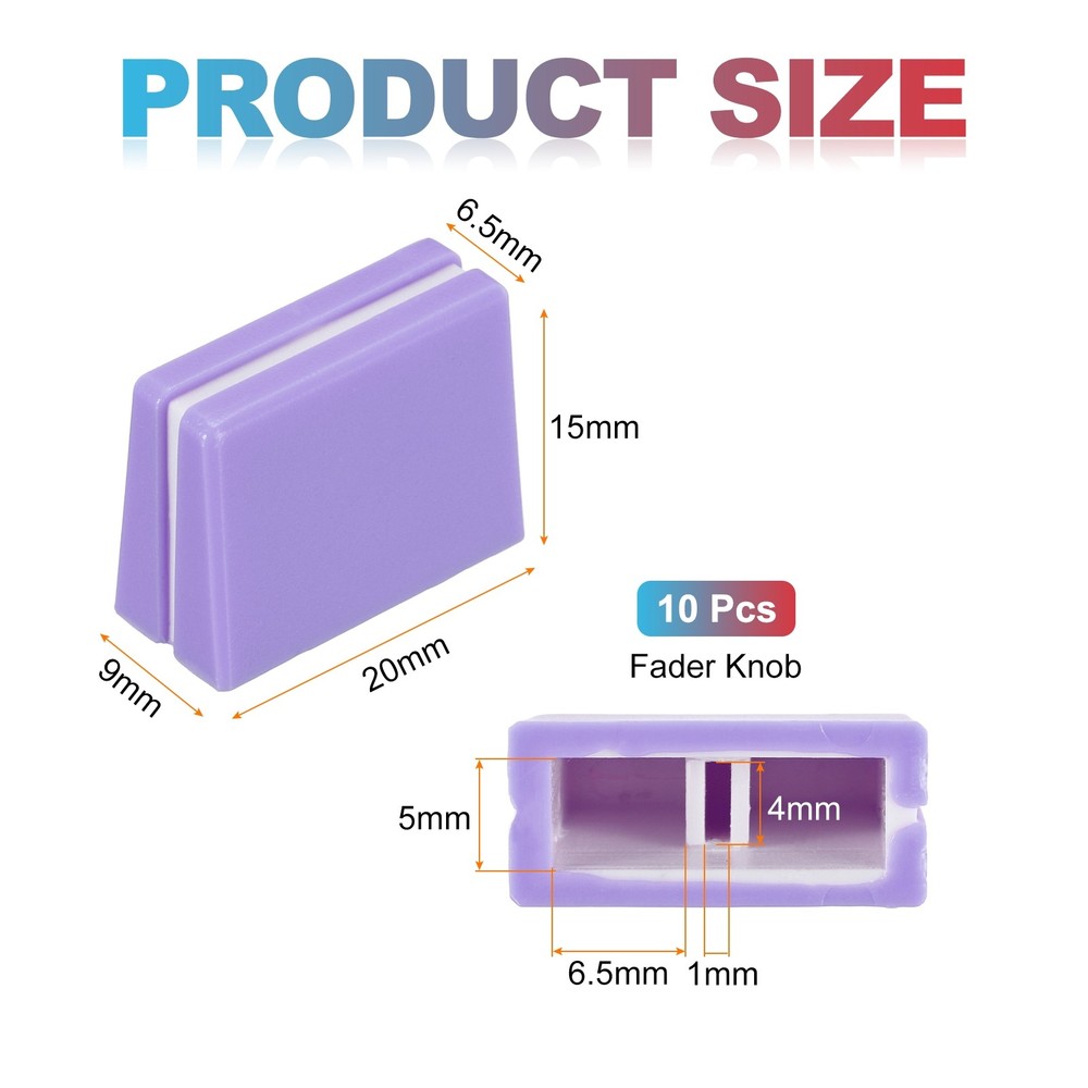 Universal Fader Knobs, Purple Mixer Fader Caps Plastic for DJ Console, 10Pcs