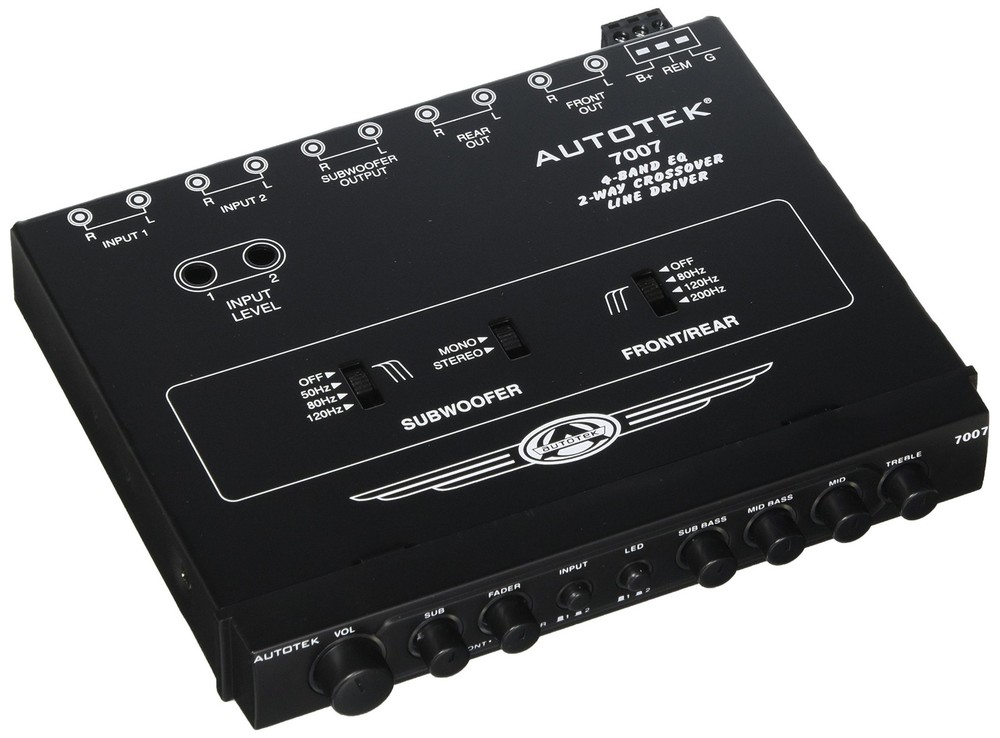 Autotek 7007 Multiple Source Signal Processor (Black) – .5 Inch DIN, 2-Way,...