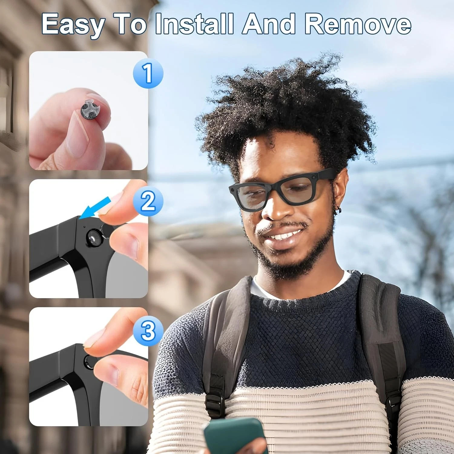 LED Light Blocking Stickers Compatible with Ray-Ban Meta Wayfarer/Skyler/Headlin