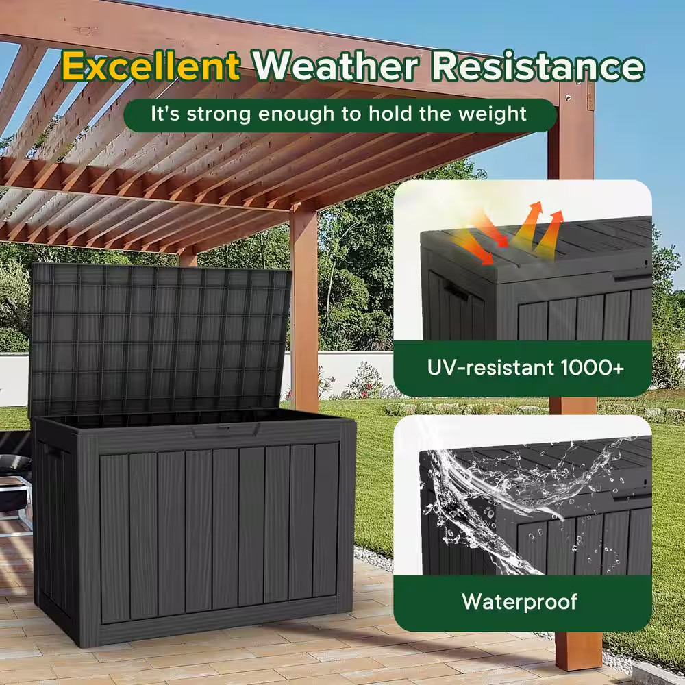 45 Gal. Black Resin Outdoor Storage Deck Box