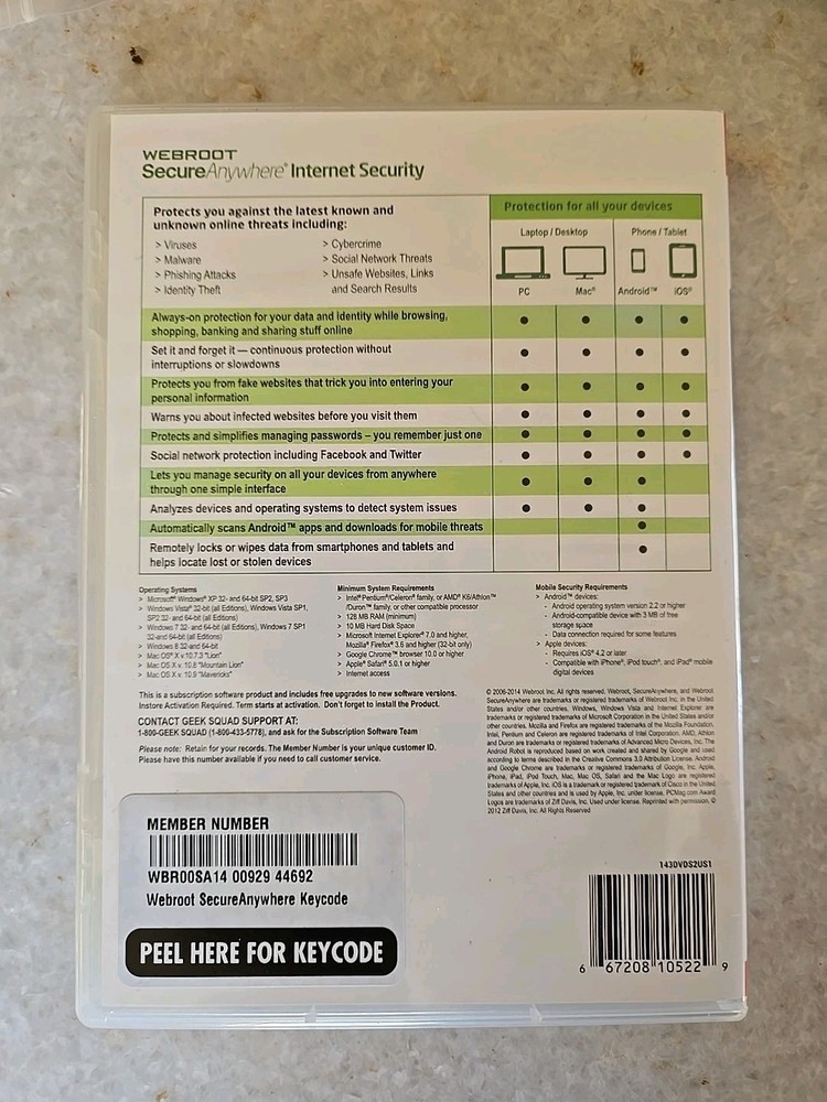 Webroot SecureAnywhere Internet Security - Full Version for Windows & Mac NEW