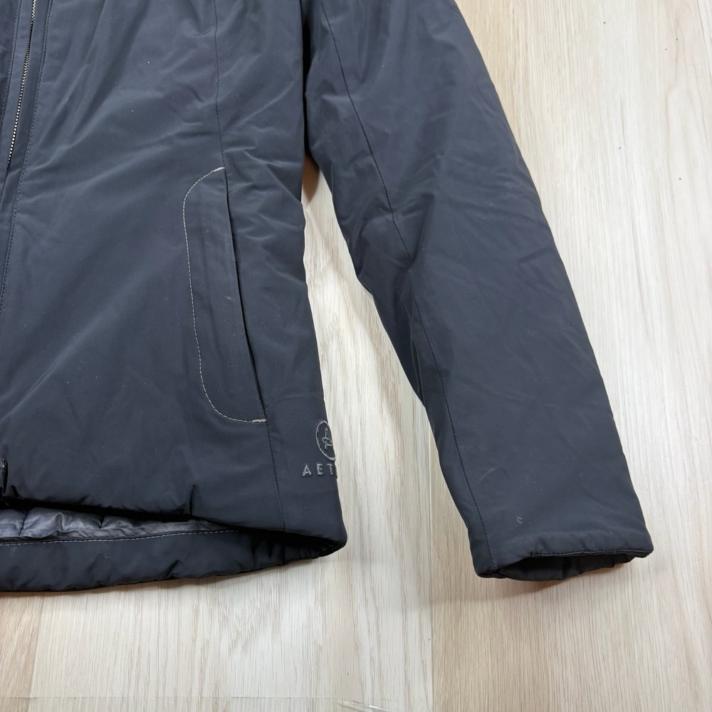 Aether Womens Black Full-Zip Hooded Insulated PrimaLoft Winter Jacket Size 1