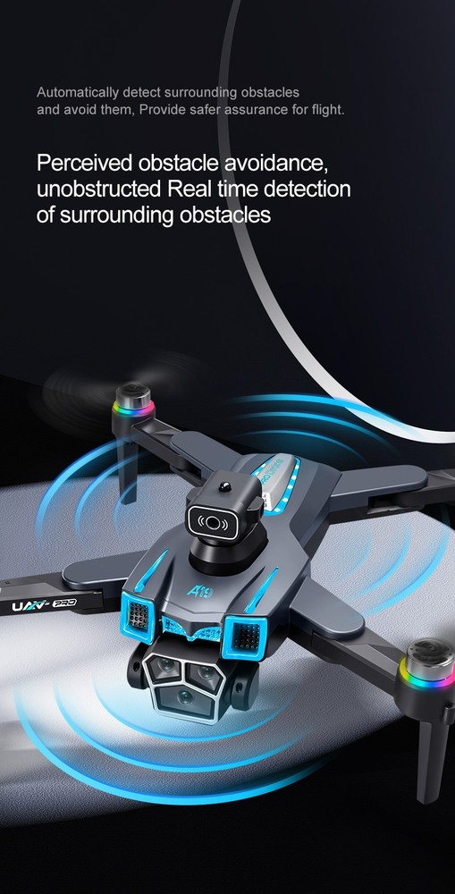 8K Dual Camera Brushless Drone Obstacle Foldable 5G WiFi Screen Remote 2 Battery