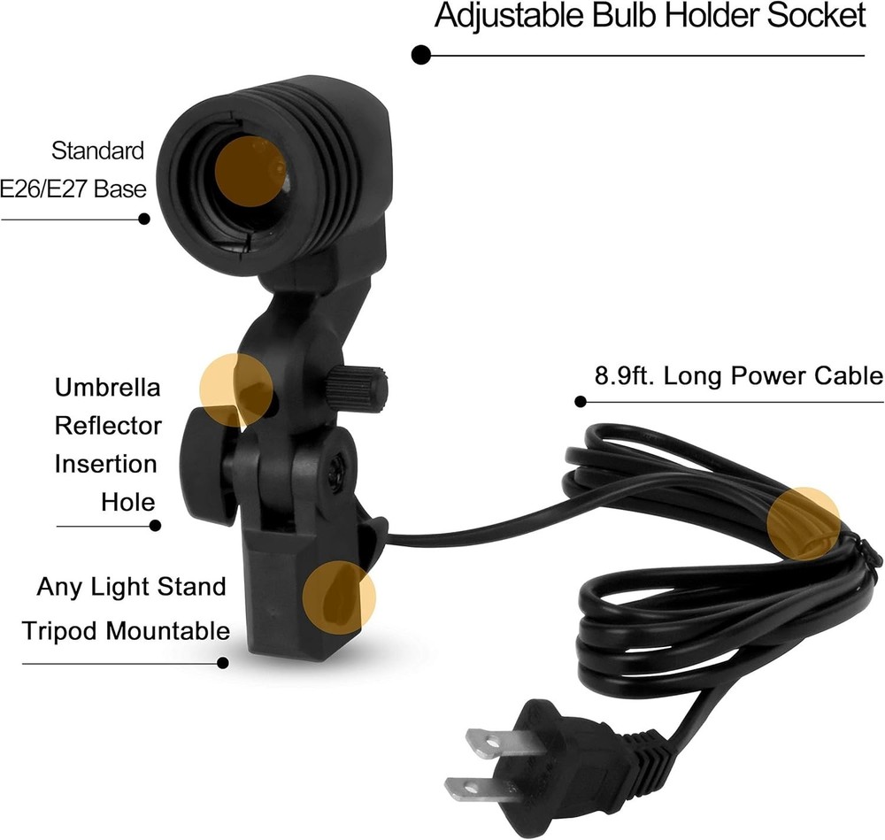 Versatile Light Bulb Stand for Photography - Adjustable & Portable - 2 Pack