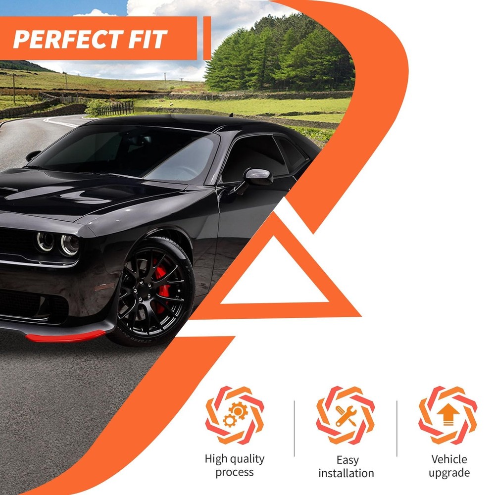 Front Bumper Lip Splitter Protector Cover Compatible with 2015-2023 Dodge Cha...