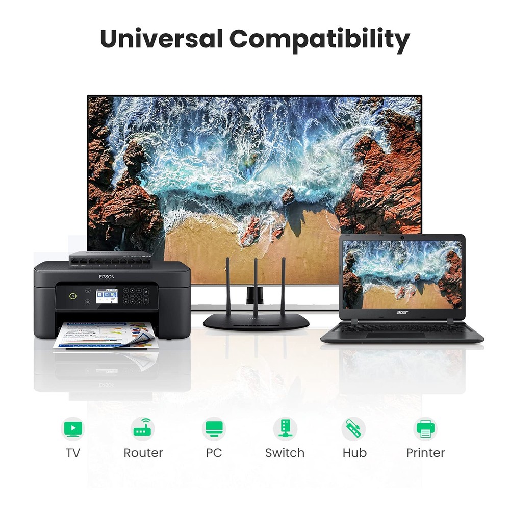 UGREEN RJ45 Coupler Ethernet Extender Connector 5 Pack Inline Black