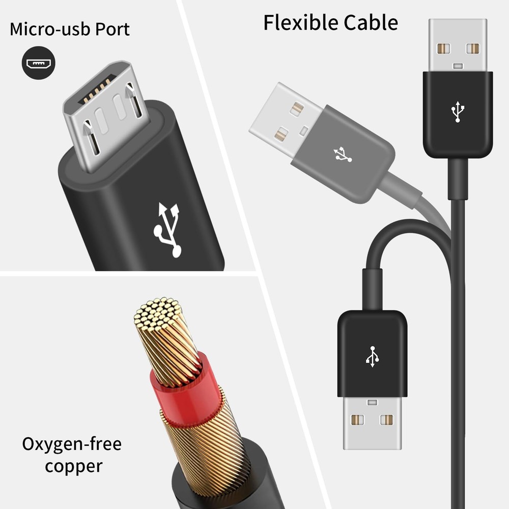Poyiccot Micro USB Splitter Cable, Multi 6 in 1 2.0 micro usb cable 1.5ft