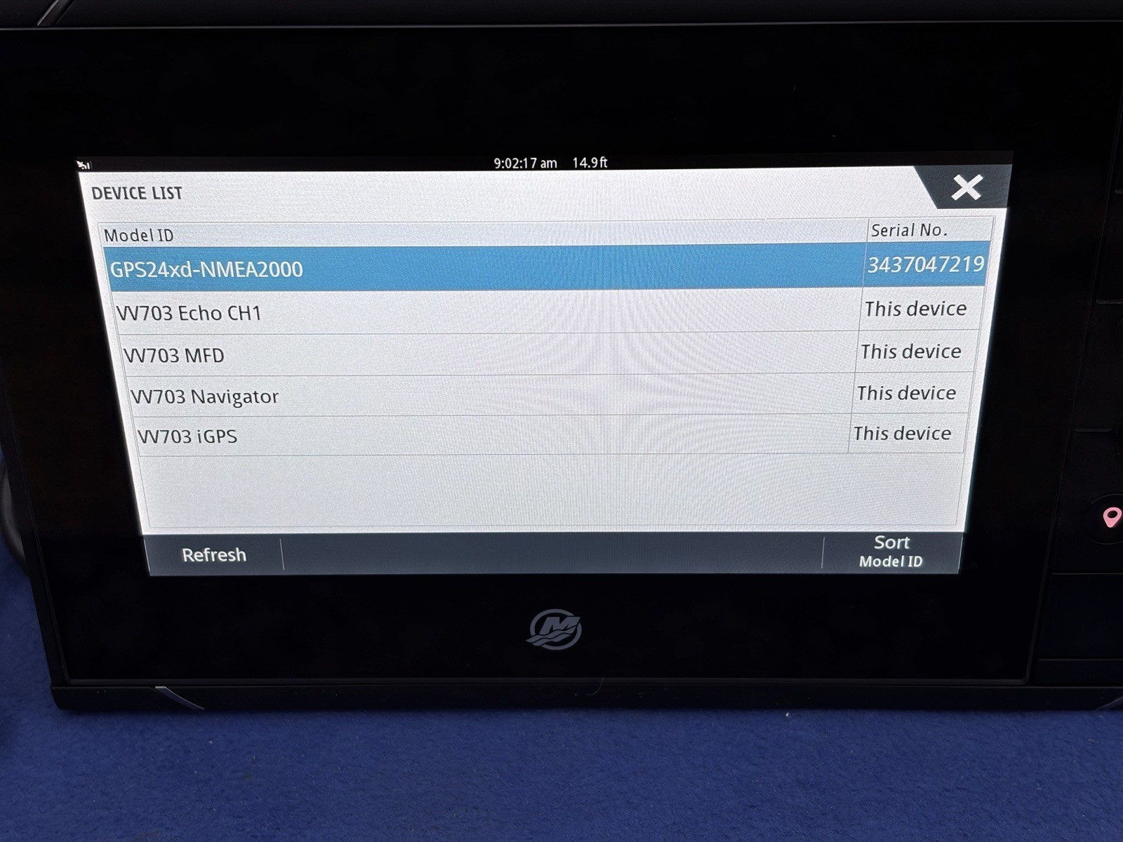 Simrad / Mercury Vessel View 703 7” Multifunction Engine Monitor Display