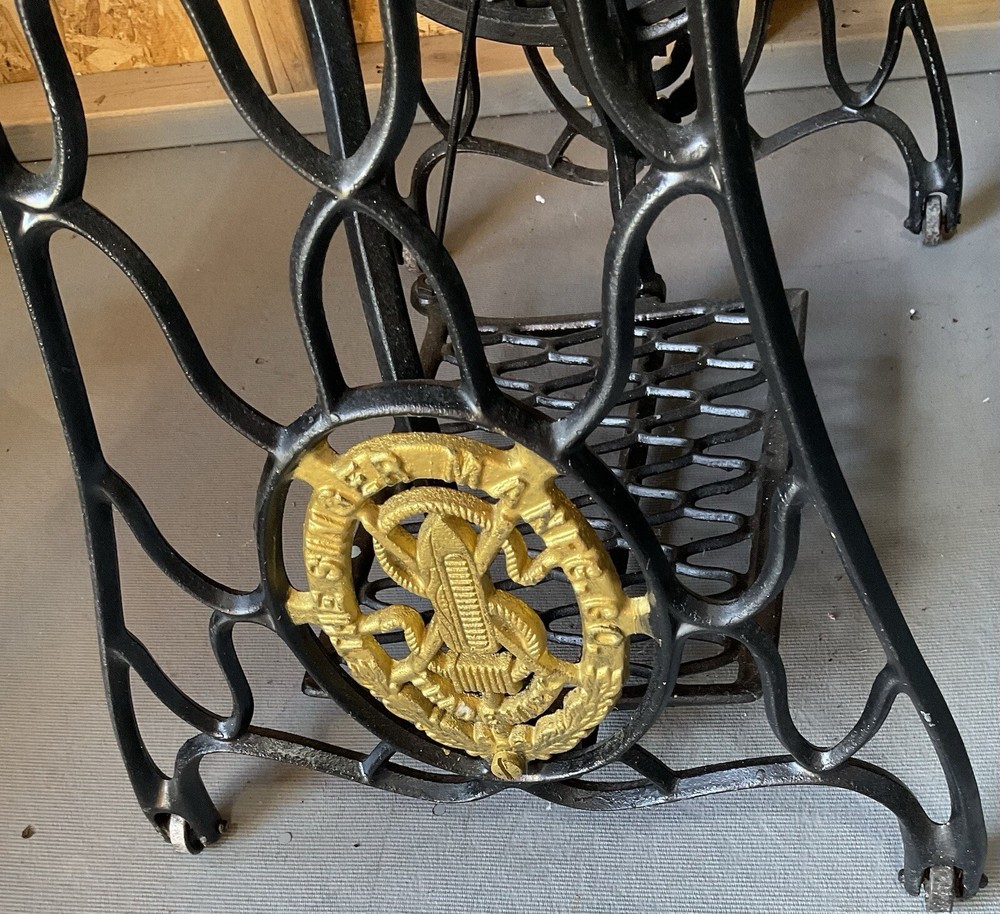 Antique Singer Sewing Machine Repurposed Into an Accent Table