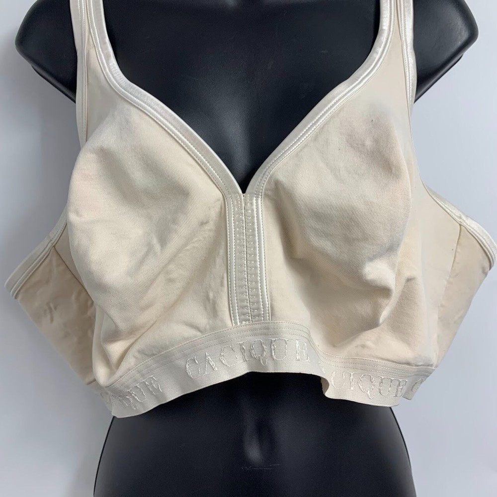 Cacique Women's Nude Unlined Adjustable Strap Full Coverage Bra Size 46D