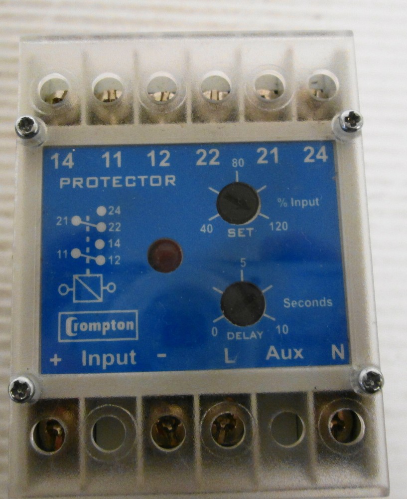 Crompton 252-PBBU-V5BX-BD-T1-EA Protector Relay Input 0/50 VDC Auxiliary 24VDC