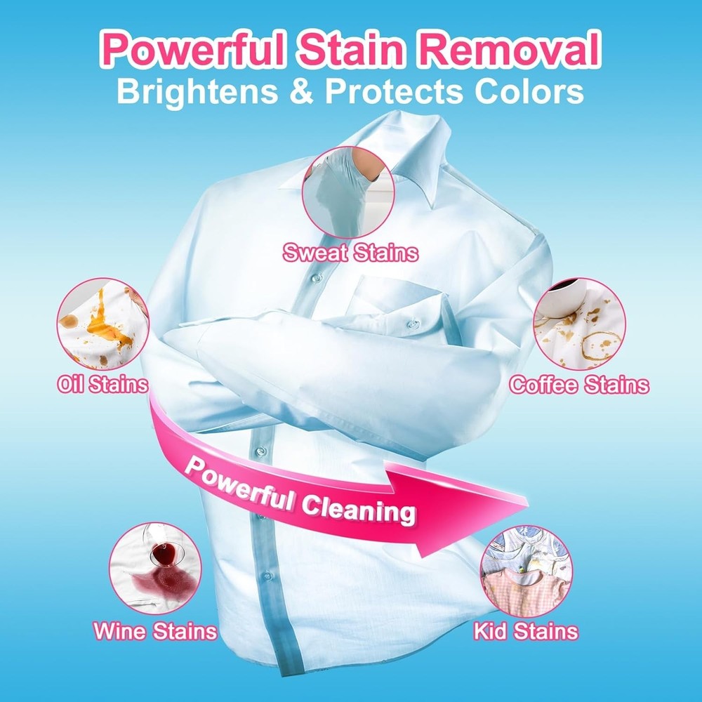 Laundry Detergent Sheets Berry Scent,Liquidless Washing Detergent, 80 Loads