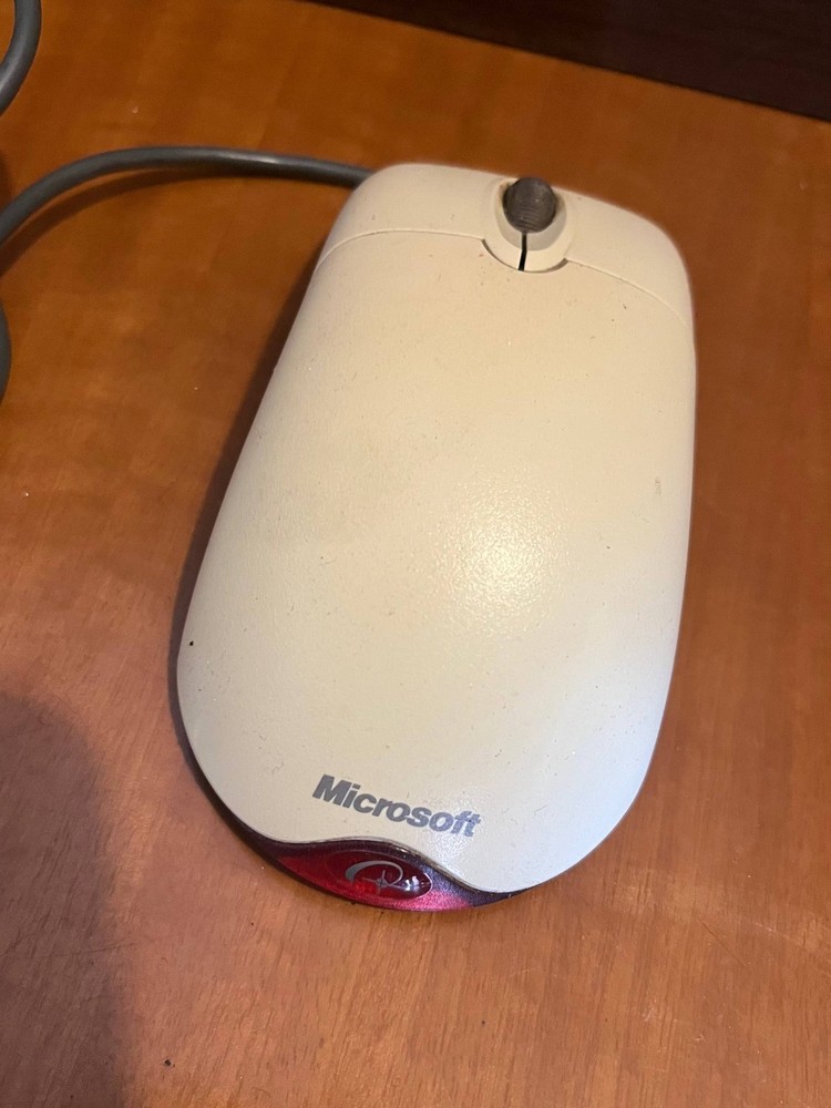 Vintage Microsoft USB Computer Mouse White Functional