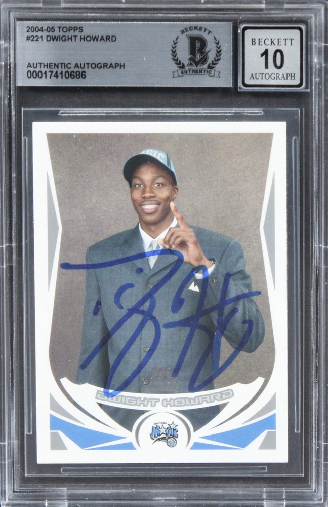 Magic Dwight Howard Authentic Signed 2004 Topps #221 Card BAS Slabbed