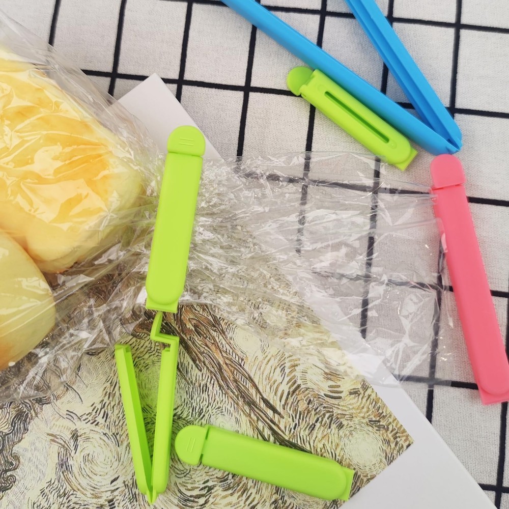12 Pack Colored Bag Clips, Closures, Chip 3 Size, Multicolor