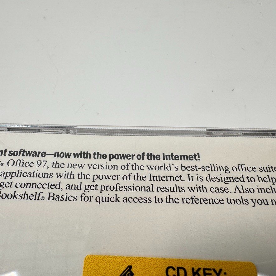 MICROSOFT OFFICE 97 Professional Edition (CD, 1997) w/ CD Key Code