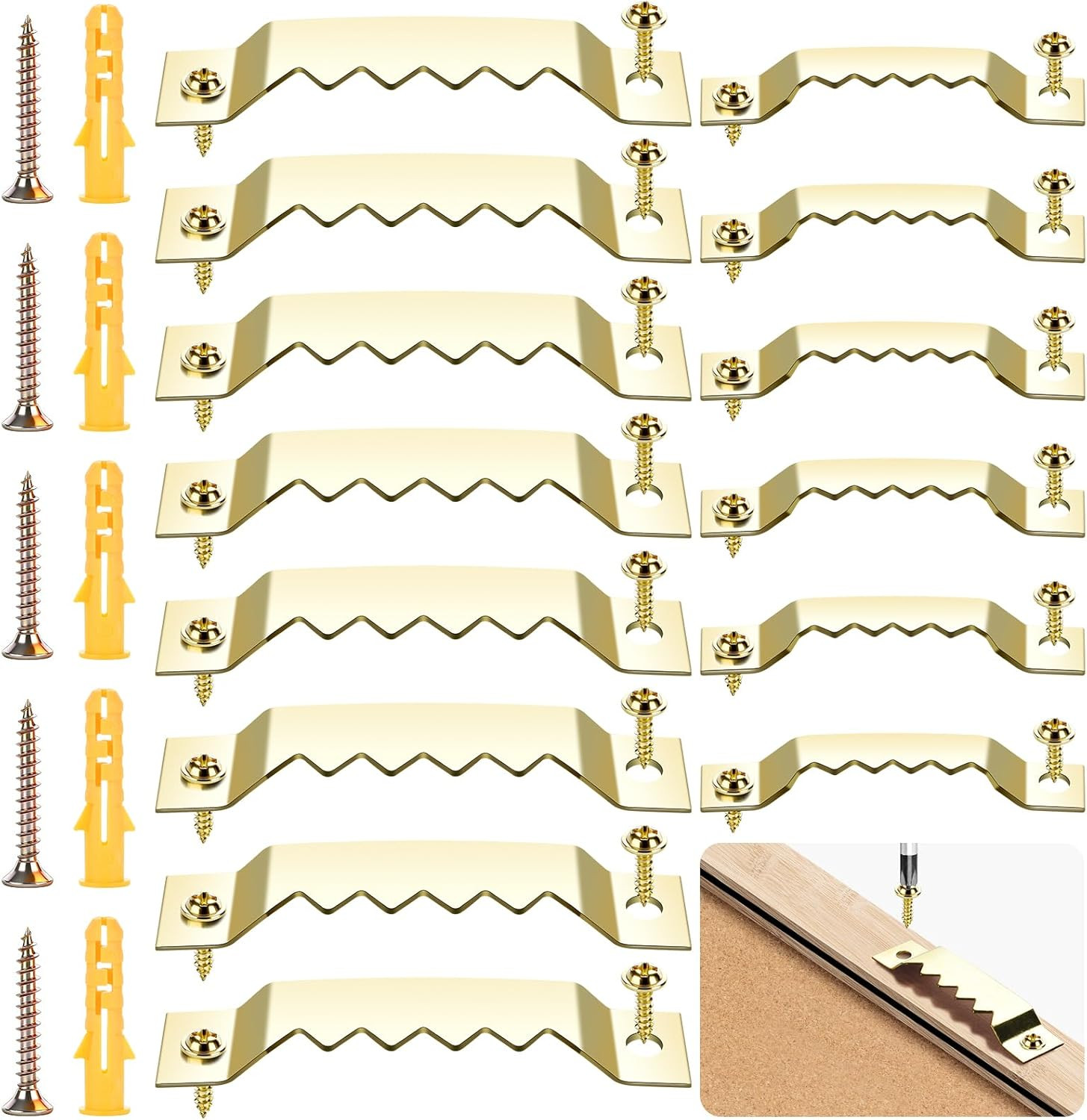 Sawtooth Picture Hangers, Picture Hanging Kit,Heavy-Duty Wall Hanging Kit with D