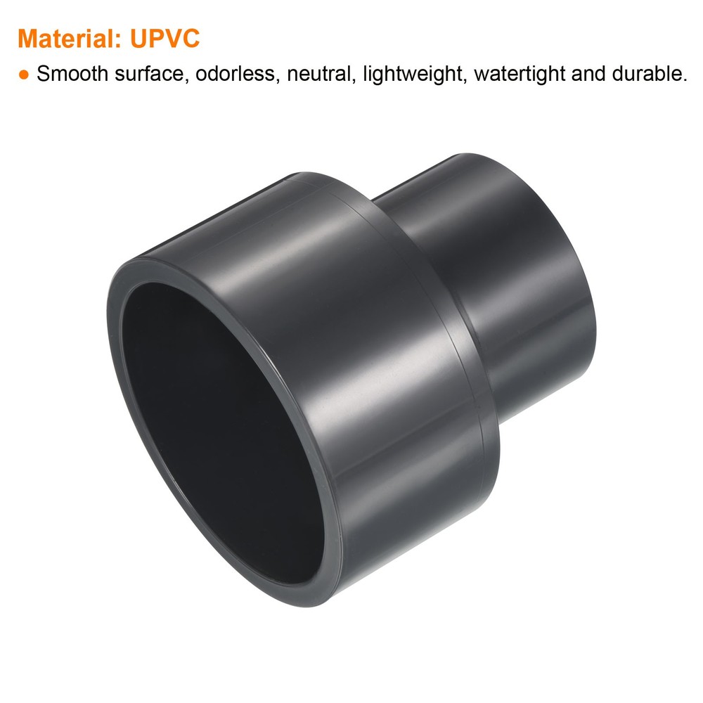 3"x2" SCH80 UPVC Reducer Pipe Fitting Straight Coupling Connector Grey