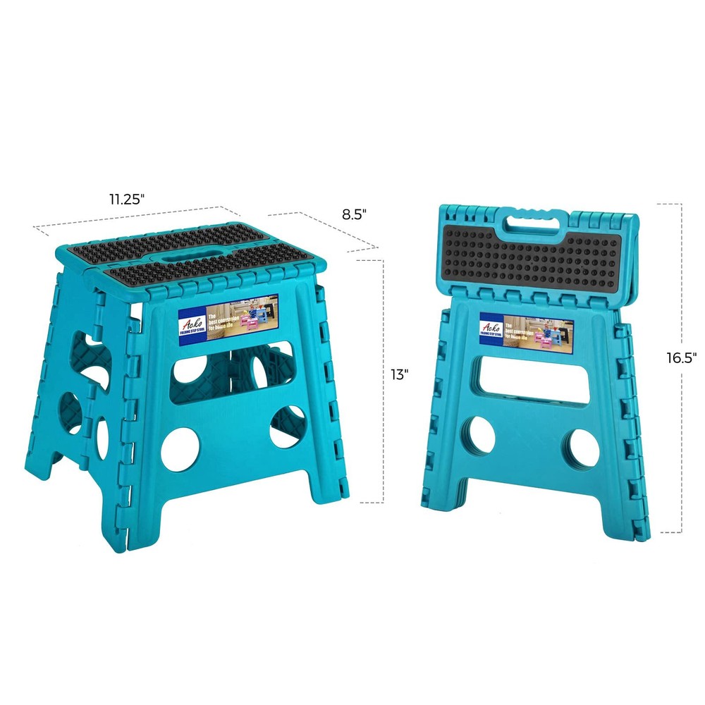 Folding Step Stool - 13" Premium Heavy Duty Foldable Stool for Adults Kitchen...