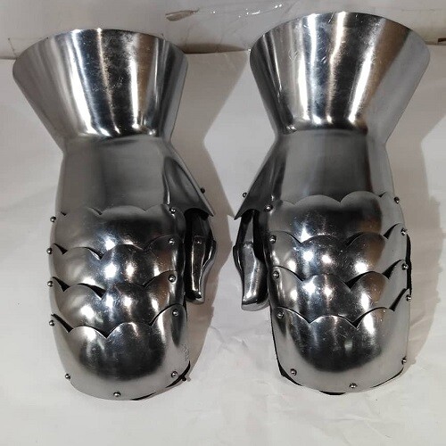 Gauntlets 16G Steel Mitten LARP Functional Medieval Reenactment SCA.