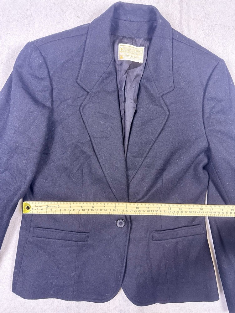 Pendleton Navy Blue Blazer Pure Virgin Wool Size 10