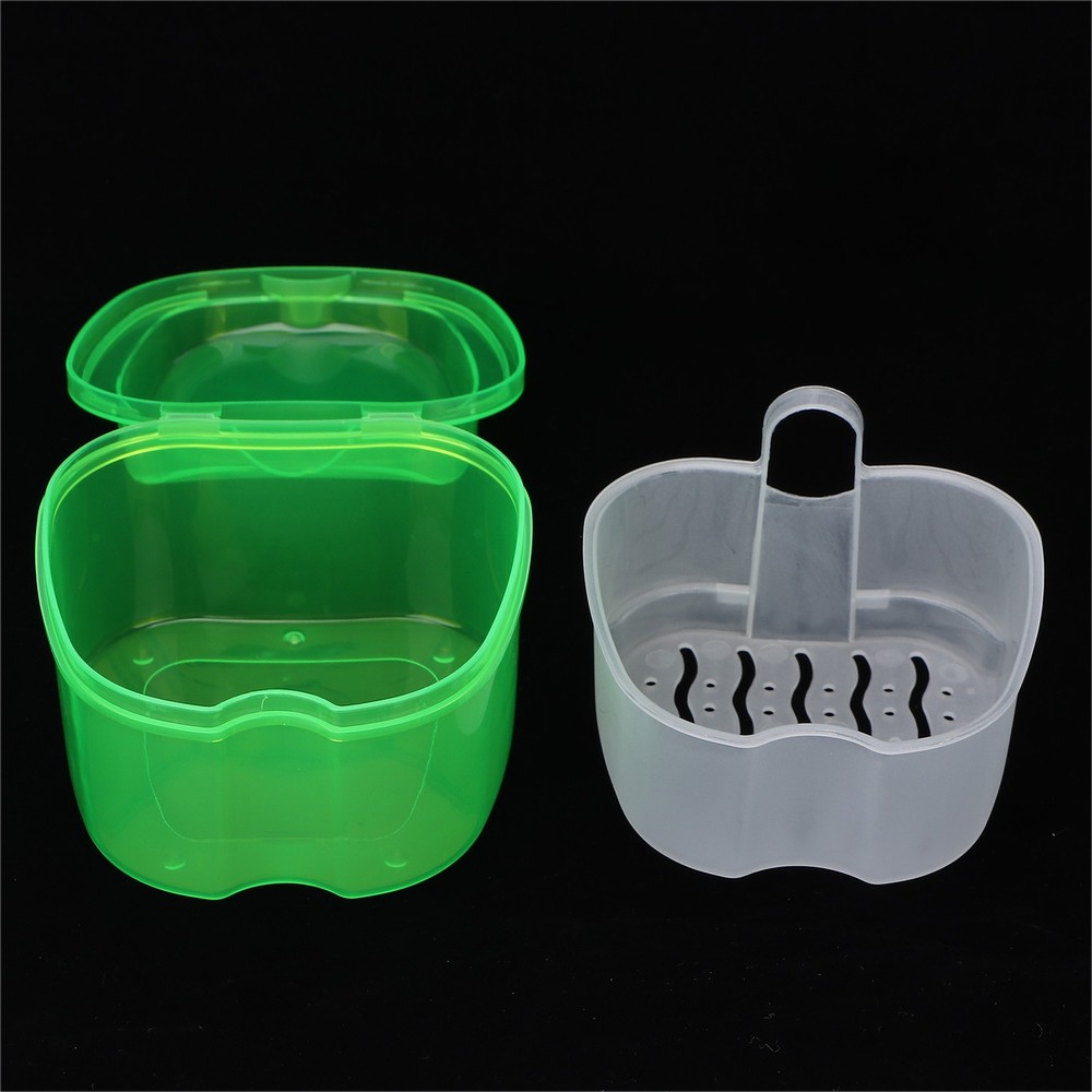 Denture Bath Case Box Soak Container Colored False Teeth Storage Box With