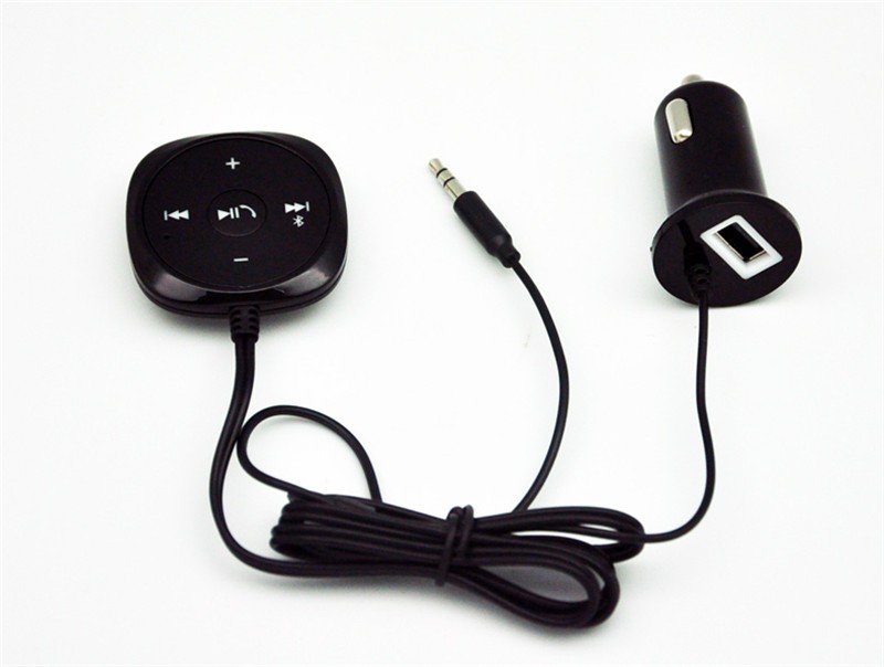 3.5mm Car Bluetooth Receptor Receiver Audio Adapter AUX Mircophone USB Charger
