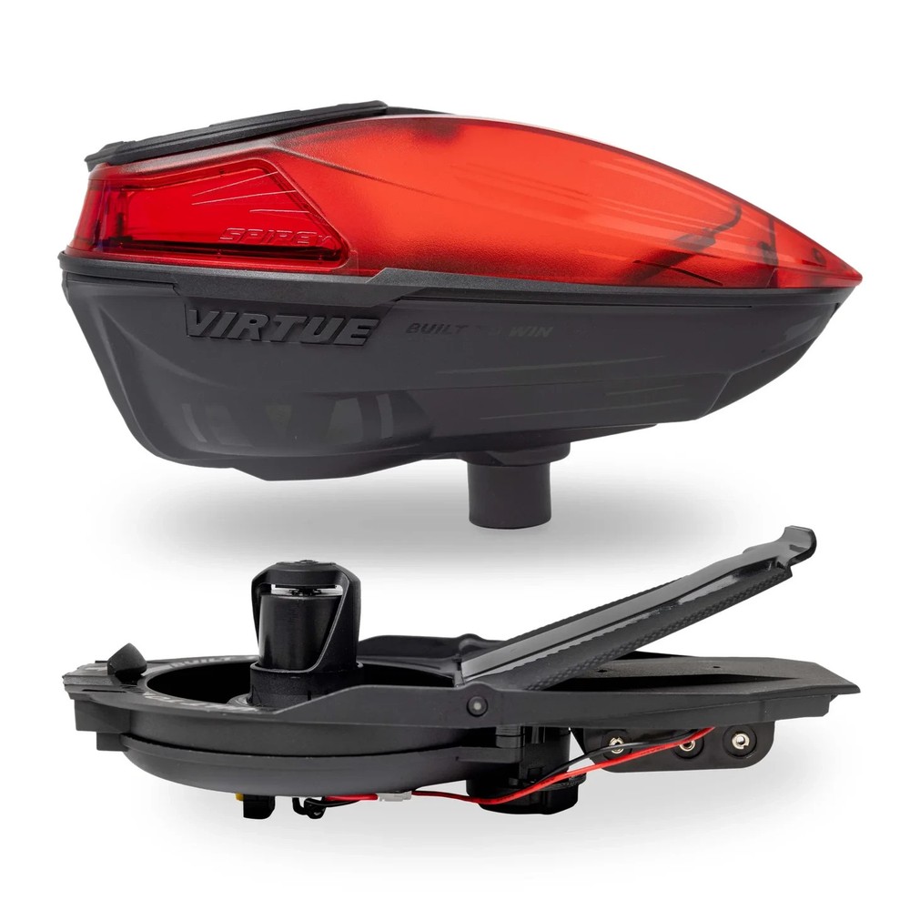 Virtue Spire V Paintball Loader Hopper - LE Dust Crystal Red/Black