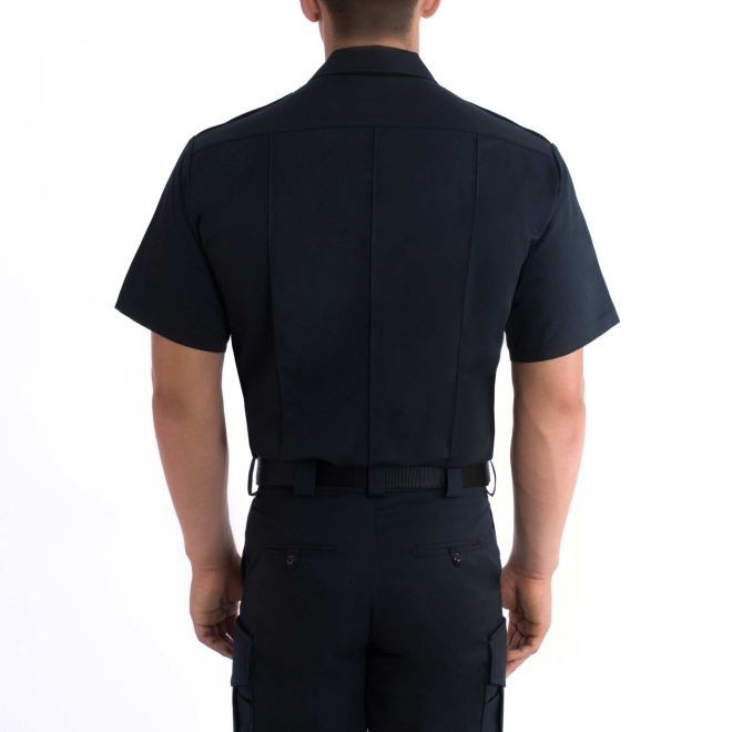 BLAUER 8713X MENS SHORT SLEEVE SHIRT, Cotton, DARK NAVY