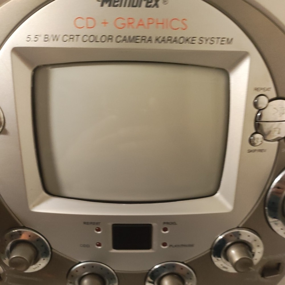 Memorex CD+Graphics Karaoke System MKS8580 CRT Video Camera CD/Cassette-Tested